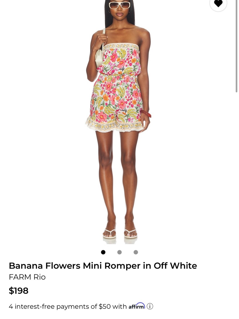 NWT FARM Rio Banana Flowers Mini Romper